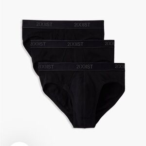 NIB 2(X)IST Essential Cotton No-Show Brief 3 Pack in Black Sz XL